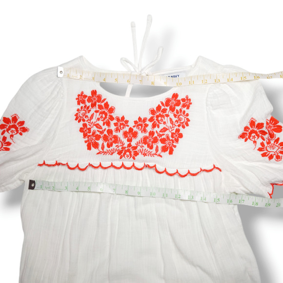 EUC Old Navy Floral Embroidered Flowy Midi Swing Dress Sz. S [4-6] White Lilies - Picture 6 of 8